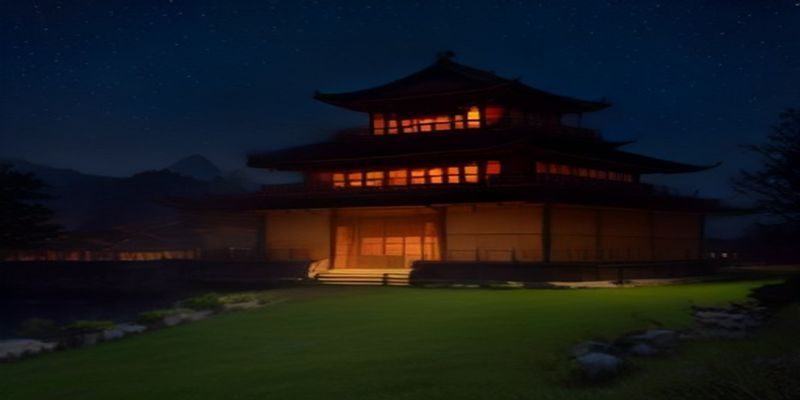 城市夜晚街道场景，路灯昏黄，行人轮廓在背景中若隐若现，营造尾行相关的悬疑氛围